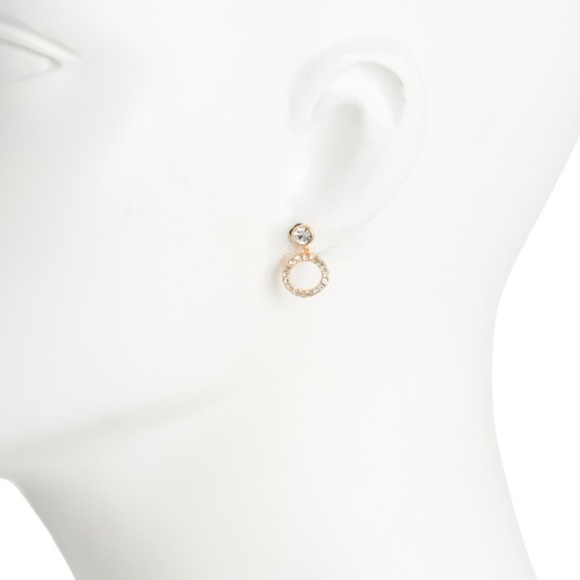 Last One Coach New Halo Pave Drop Stud‎ Earrings Gold Tone Crystal - Picture 5 of 8